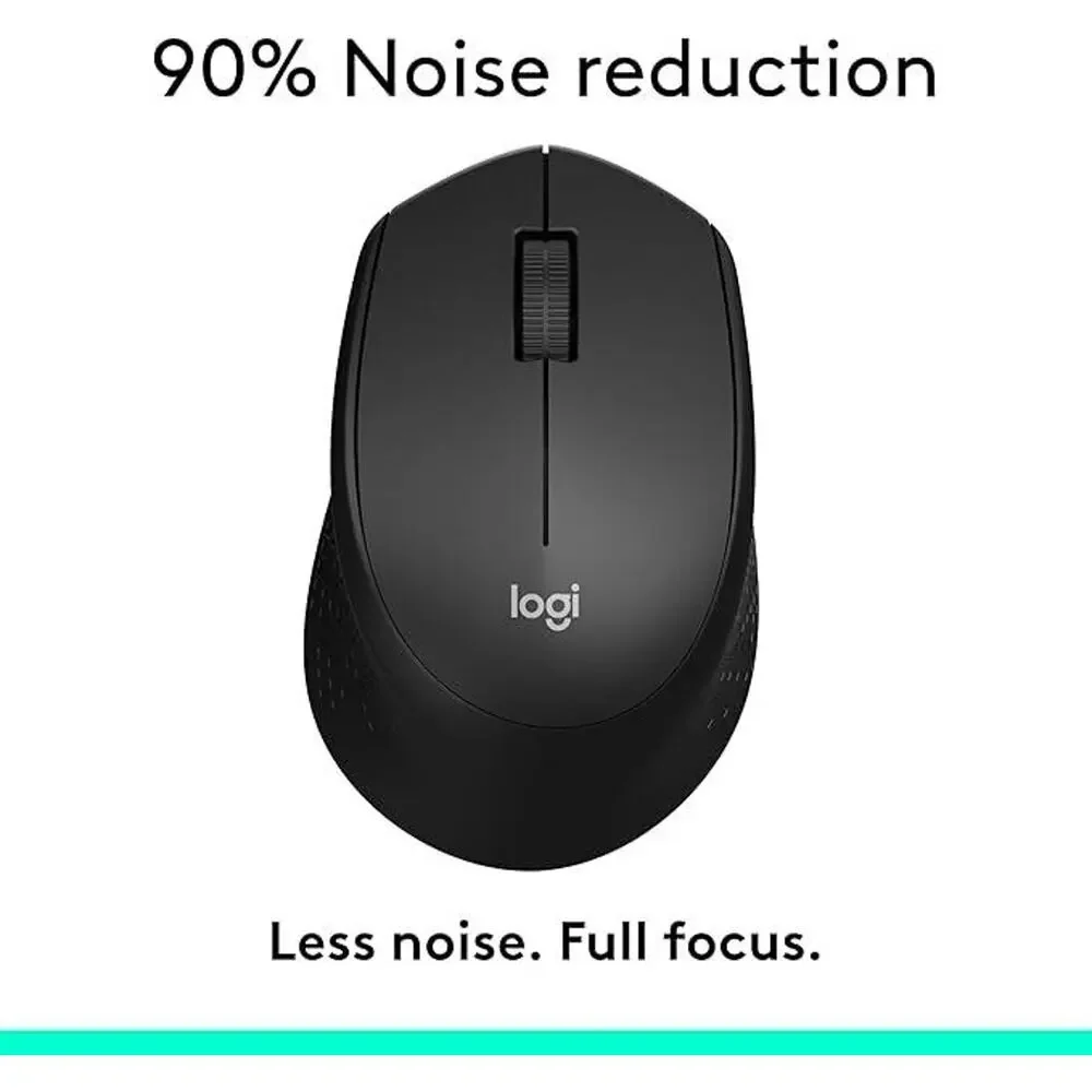 Logitech M330 Silent Wireless Mouse 2.4GHz w/ USB Receiver - Quiet, Lightweight